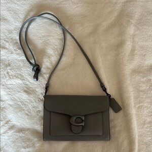 Coach Gray Leather Crossbody Bag - Tabby Chain Clutch